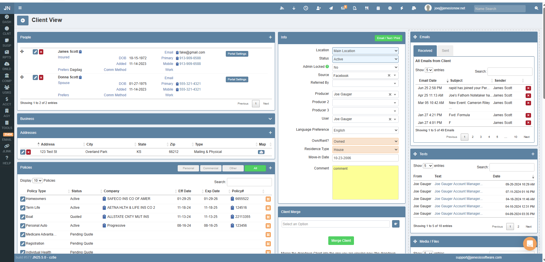 screenshot of Jenesis Software